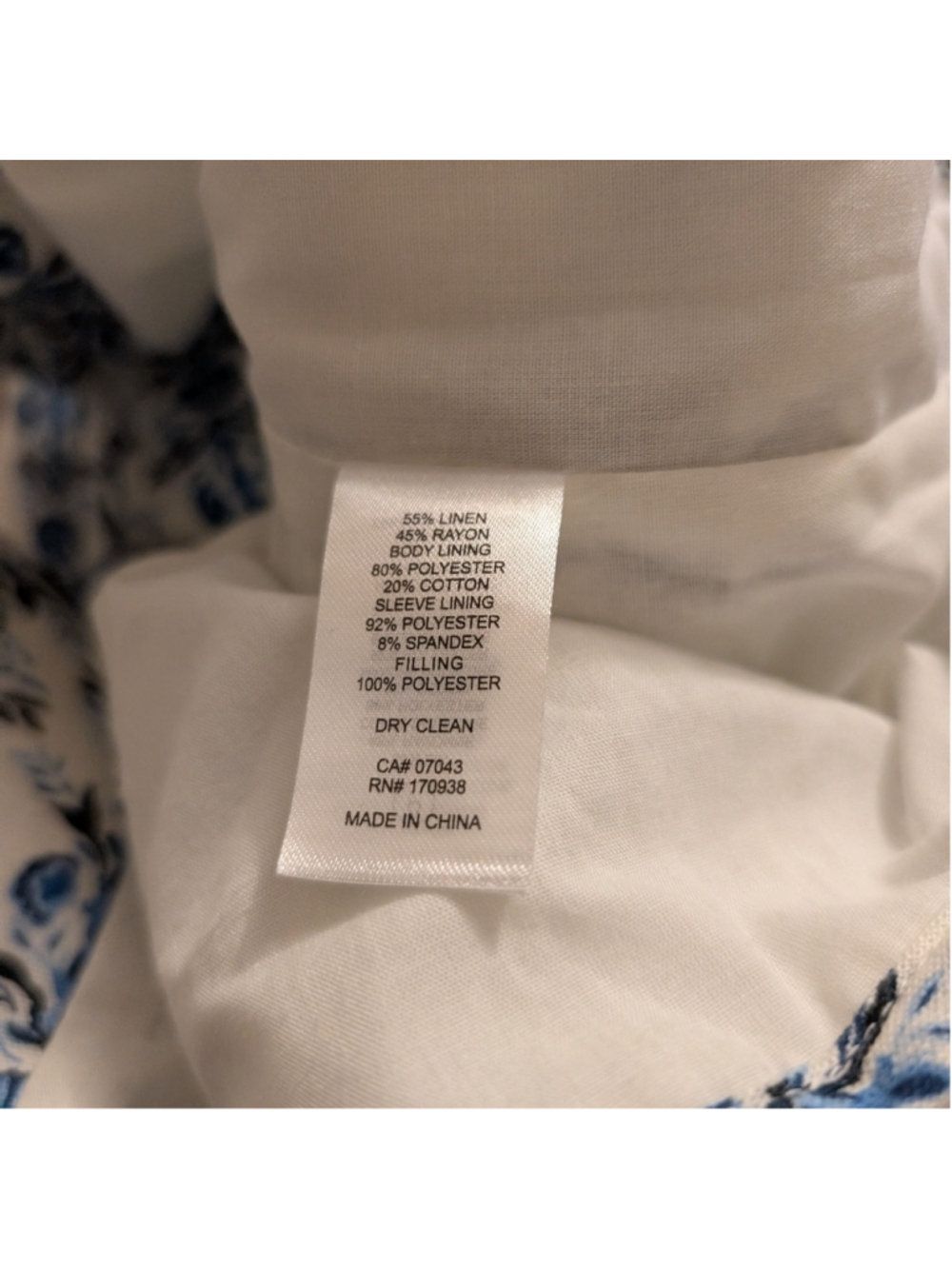 House Of Harlow Floral Blue and White Women's Jacket Size L New No Tags - Picture 10 of 11